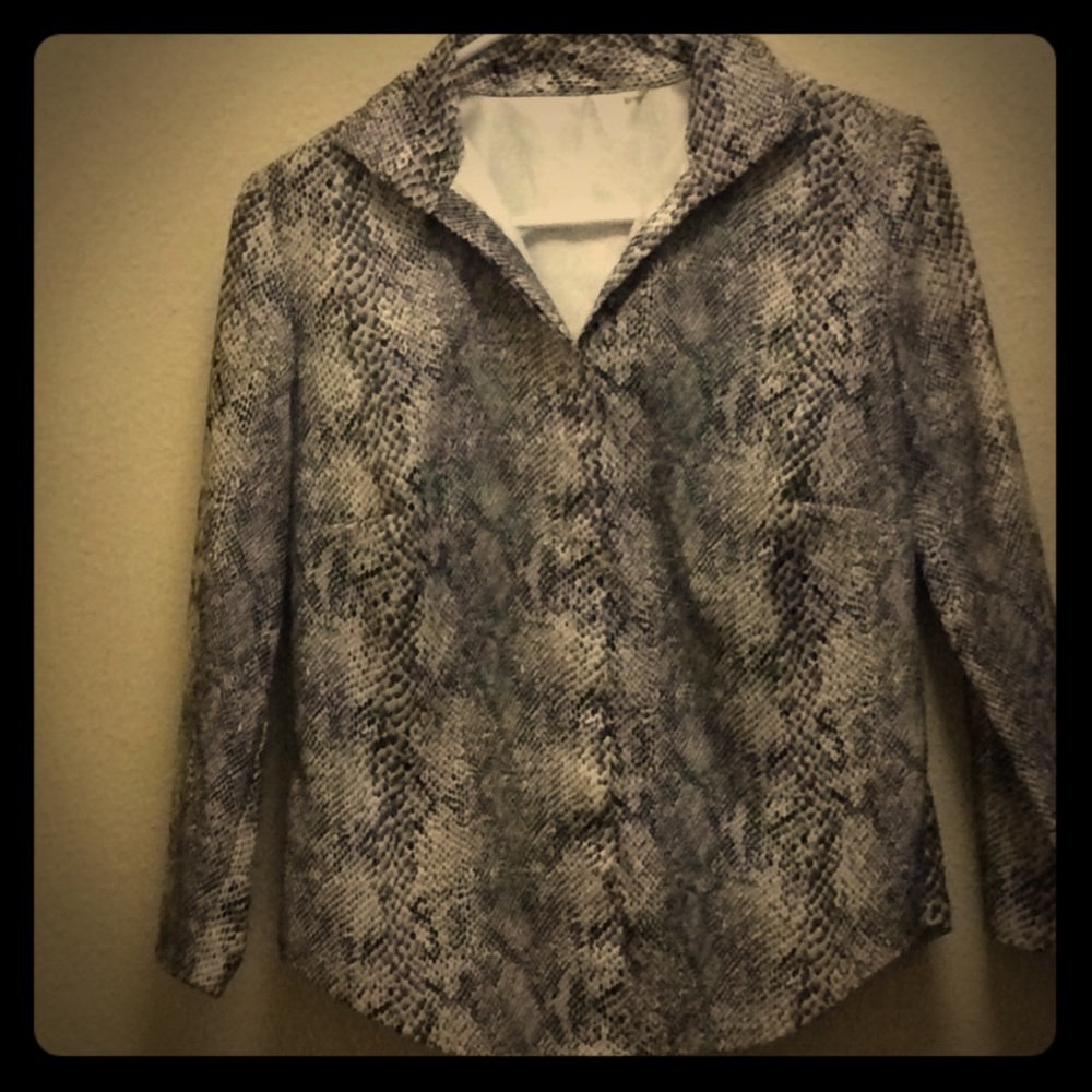 Vintage Snake Print Buttonup Blouse From Contempo